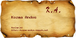 Kozma Andos névjegykártya